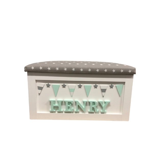 Personalised Children's Toy Box - Bunting Theme