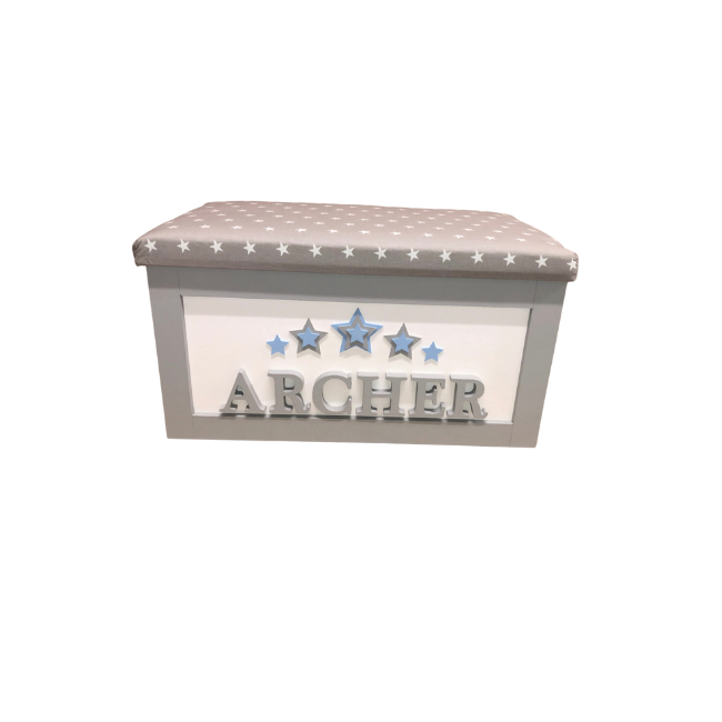 Personalised Children's Toy Box - 3D Stars