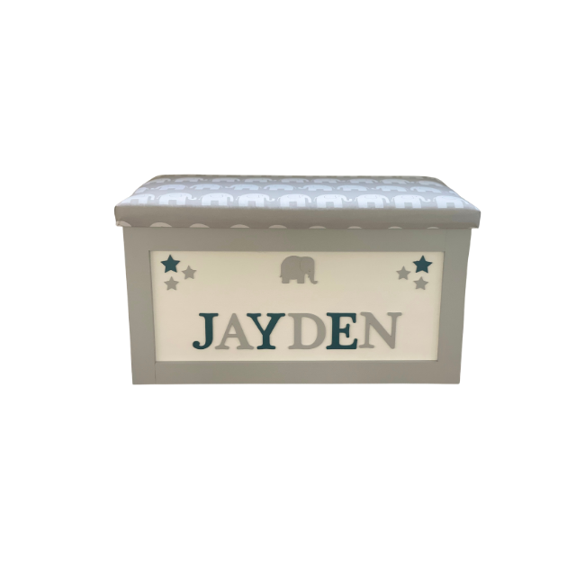 Personalised Children's Toy Box - Cluster stars & Shape