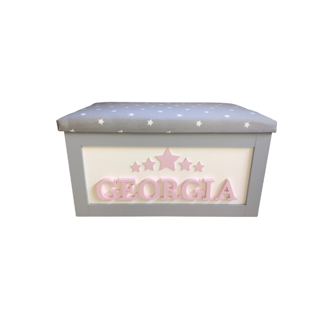 Personalised Children's Toy Box - Stars above name