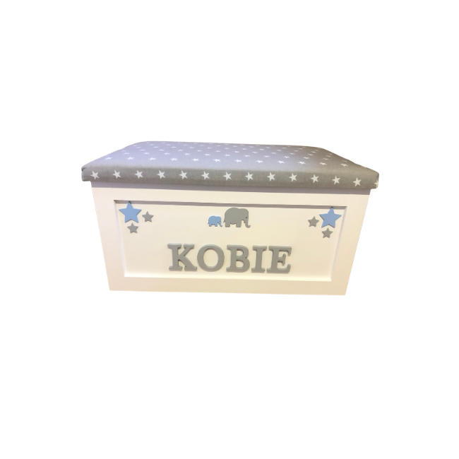 Personalised Children's Toy Box - Cluster stars & Shape