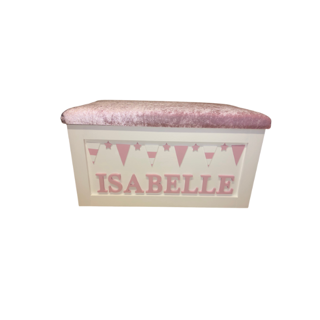 Personalised Children's Toy Box - Bunting Theme
