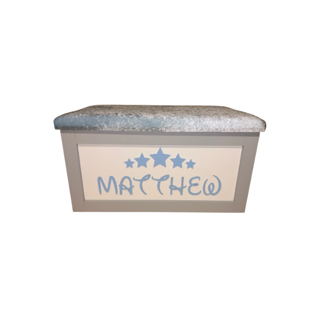 Personalised Children's Toy Box - Stars above name
