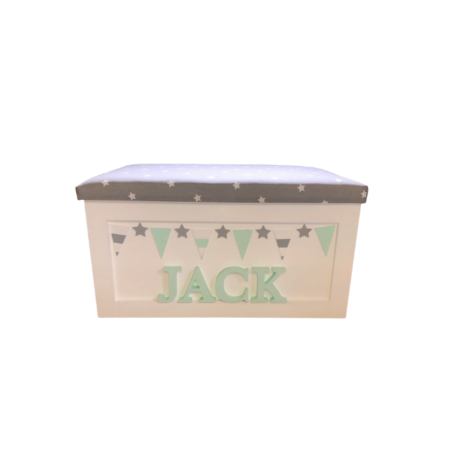 Personalised Children's Toy Box - Bunting Theme