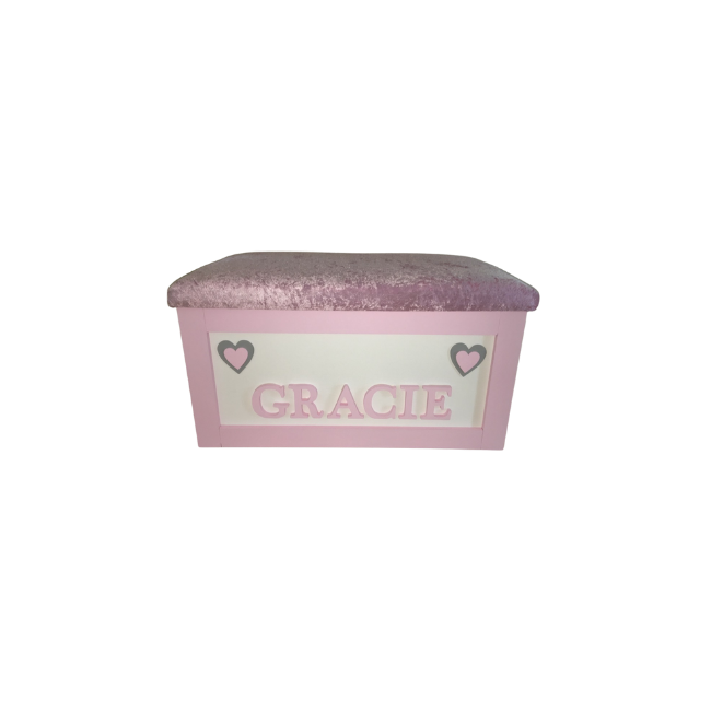 Personalised Children's Toy Box - Hearts