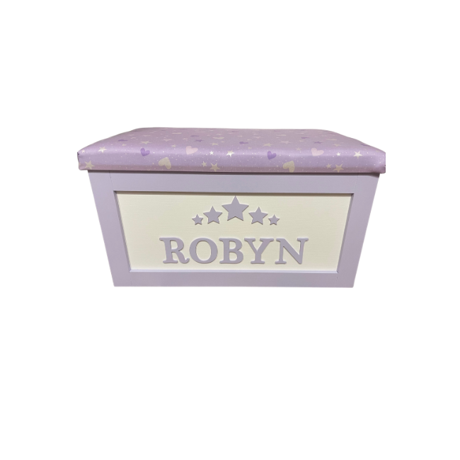 Personalised Children's Toy Box - Stars above name