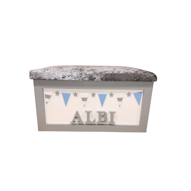 Personalised Children's Toy Box - Bunting Theme