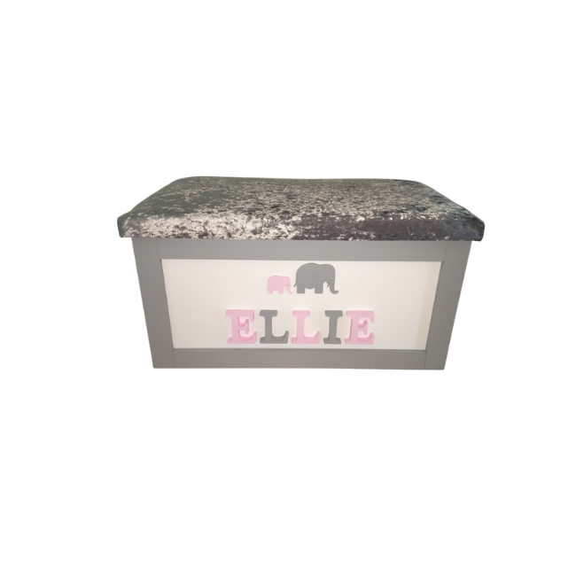Personalised Children's Toy Box - Elephants