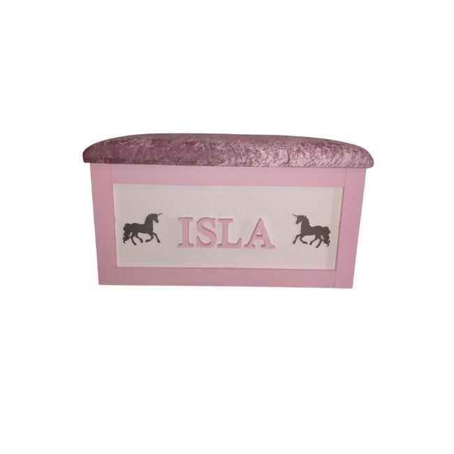 Personalised Children's Toy Box - Unicorns