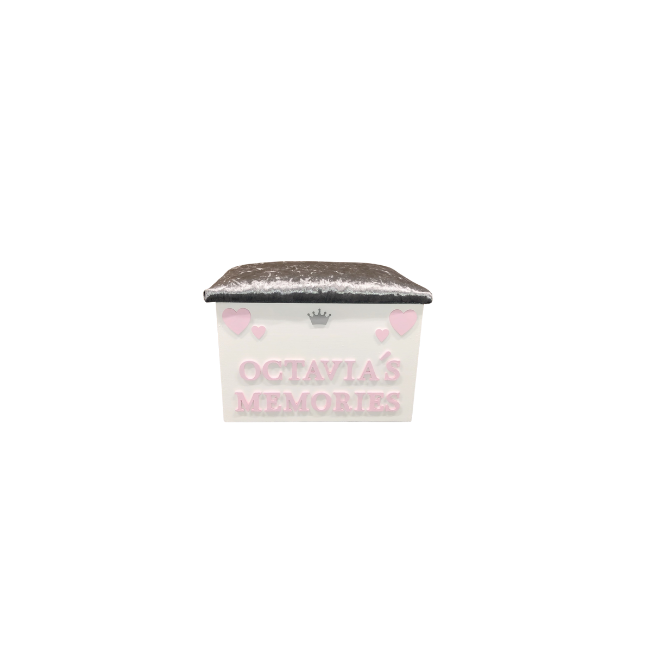 Personalised Memory Box - Crown & Hearts