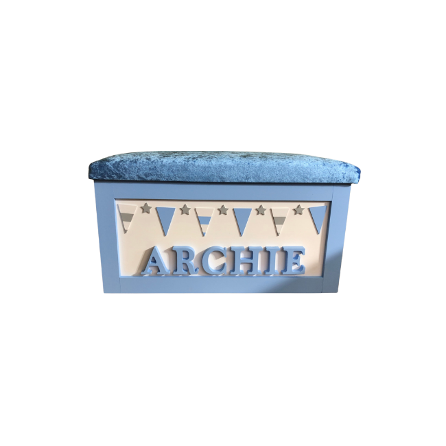 Personalised Children's Toy Box - Bunting Theme