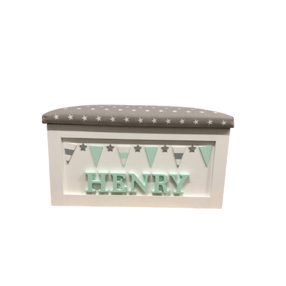 Personalised Children's Toy Box - Bunting Theme