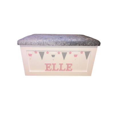 Personalised Children's Toy Box - Bunting Theme