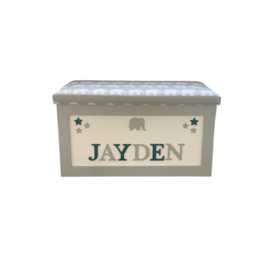 Personalised Children's Toy Box - Cluster stars & Shape