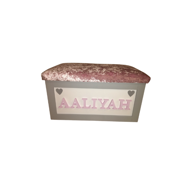 Personalised Children's Toy Box - Hearts