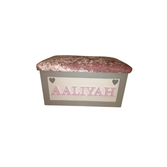 Personalised Children's Toy Box - Hearts