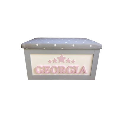 Personalised Children's Toy Box - Stars above name