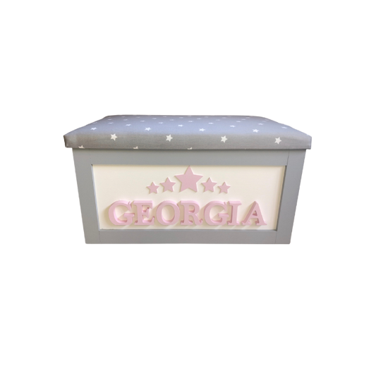 Personalised Children's Toy Box - Stars above name
