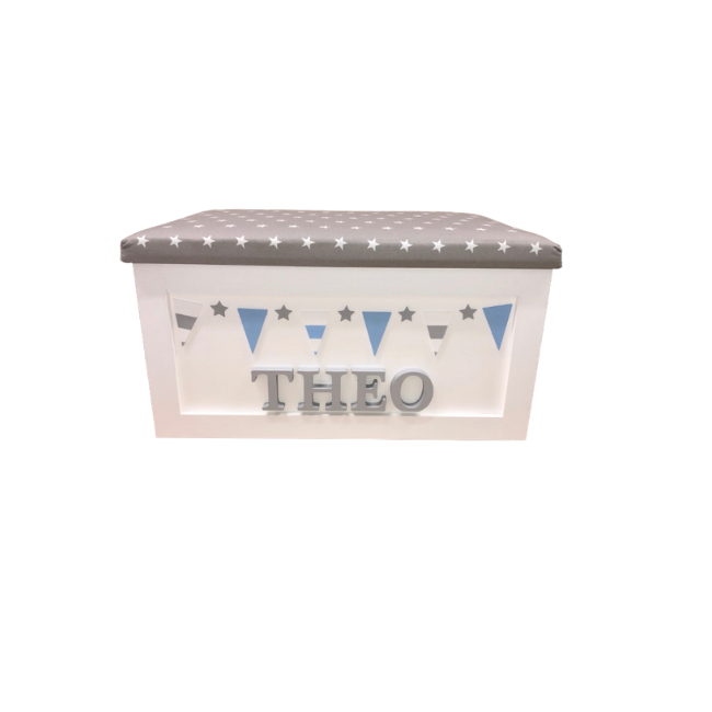 Personalised Children's Toy Box - Bunting Theme