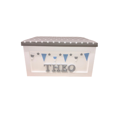 Personalised Children's Toy Box - Bunting Theme