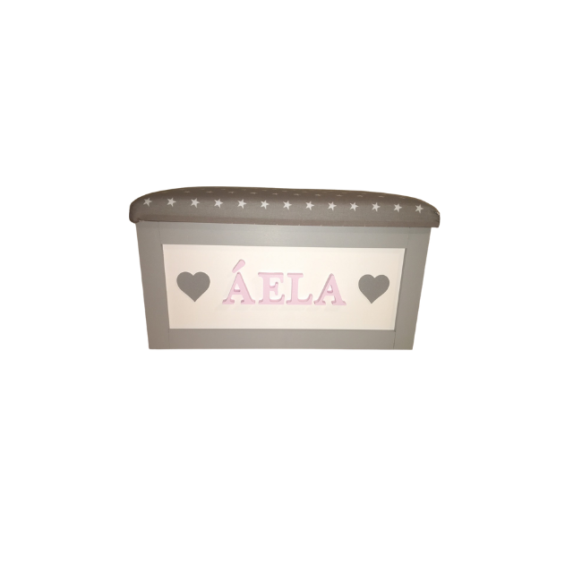 Personalised Children's Toy Box - Hearts