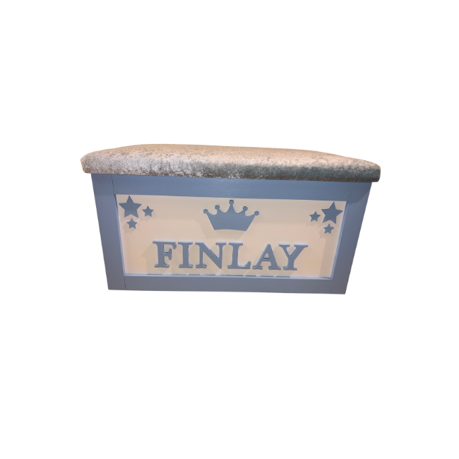 Personalised Children's Toy Box - Cluster stars & Shape