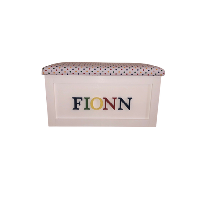 Personalised Children's Toy Box - Multicoloured Polka Dot