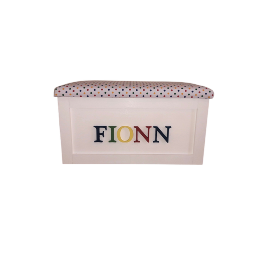 Personalised Children's Toy Box - Multicoloured Polka Dot