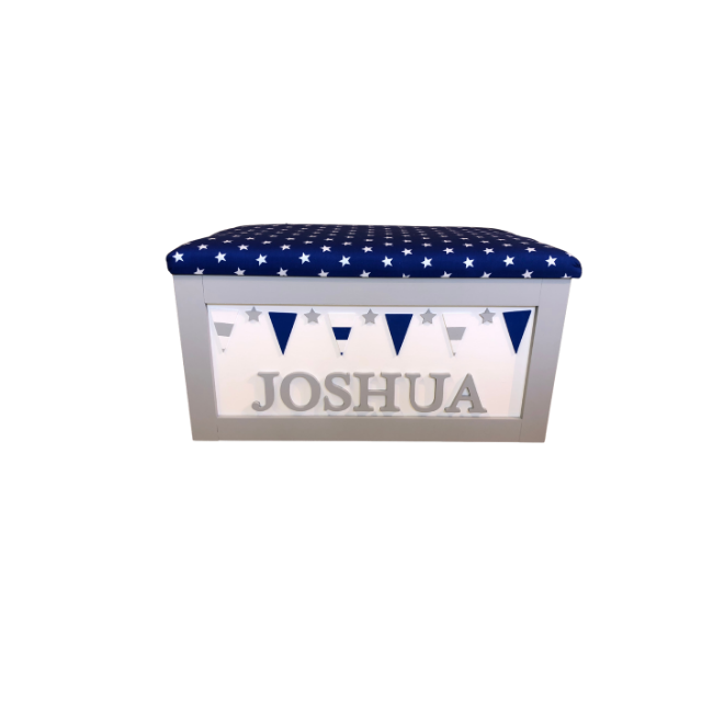 Personalised Children's Toy Box - Bunting Theme