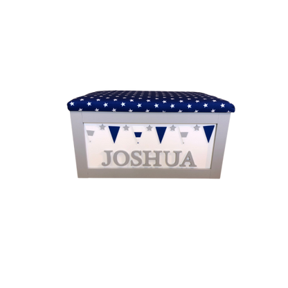 Personalised Children's Toy Box - Bunting Theme