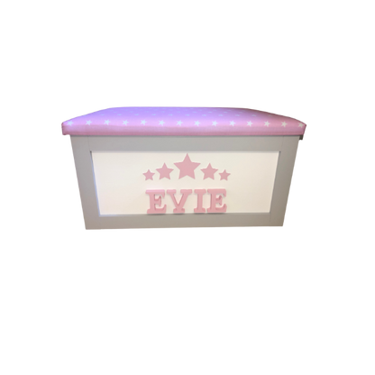Personalised Children's Toy Box - Stars above name