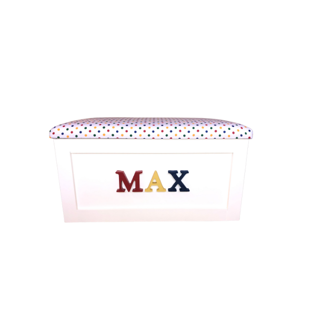 Personalised Children's Toy Box - Multicoloured Polka Dot