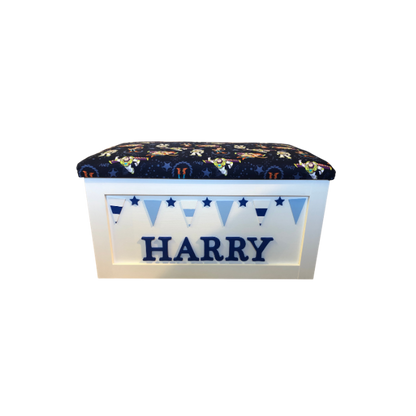 Personalised Children's Toy Box - Bunting Theme