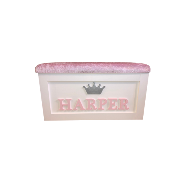 Personalised Children's Toy Box - Crown