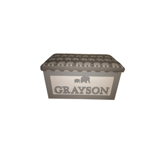 Personalised Children's Toy Box - Elephants