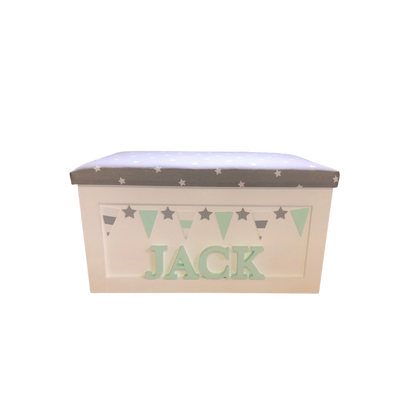 Personalised Children's Toy Box - Bunting Theme