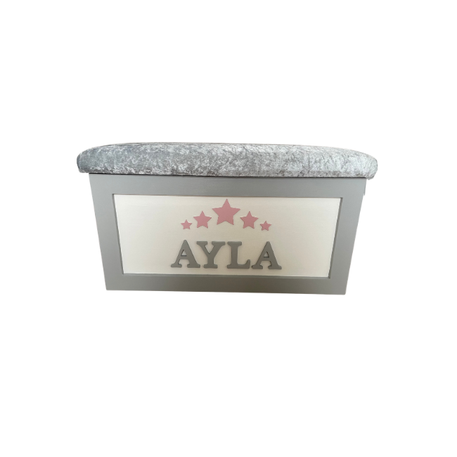 Personalised Children's Toy Box - Stars above name