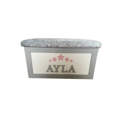 Personalised Children's Toy Box - Stars above name