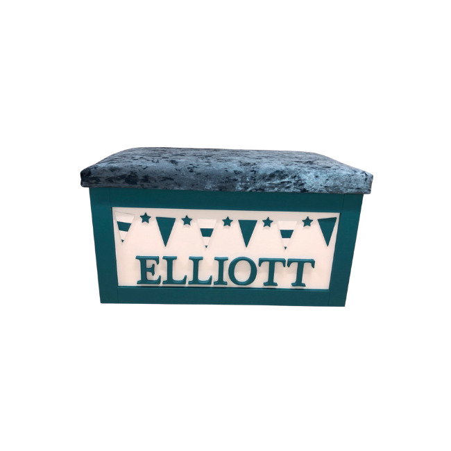 Personalised Children's Toy Box - Bunting Theme