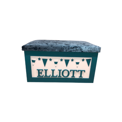 Personalised Children's Toy Box - Bunting Theme
