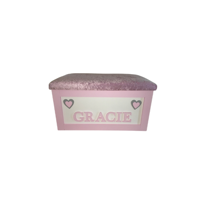 Personalised Children's Toy Box - Hearts