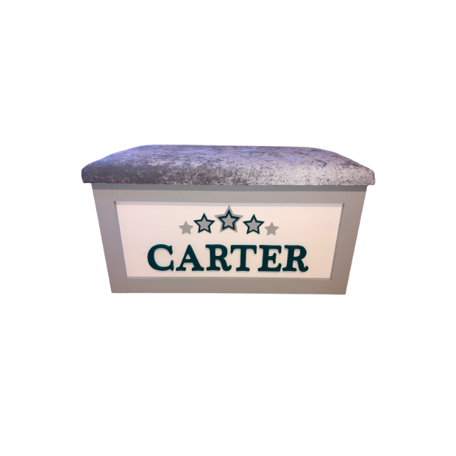 Personalised Children's Toy Box - 3D Stars