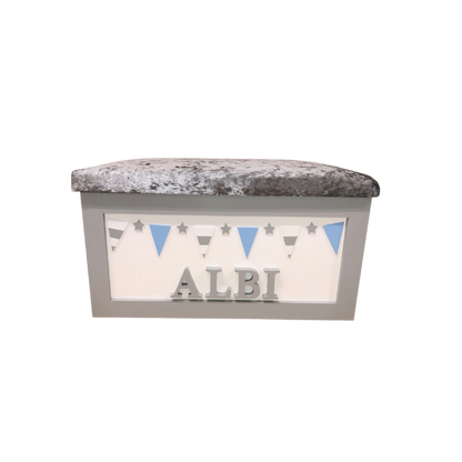 Personalised Children's Toy Box - Bunting Theme