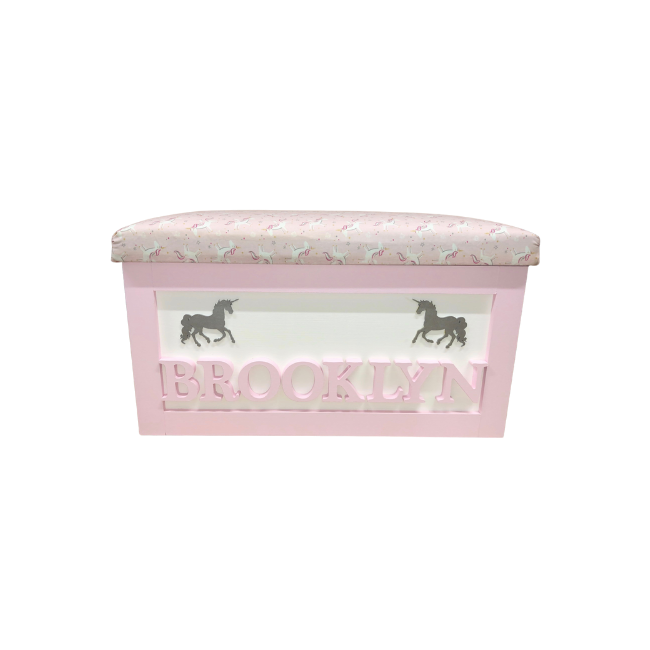 Personalised Children's Toy Box - Unicorns