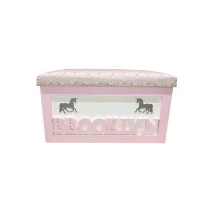 Personalised Children's Toy Box - Unicorns