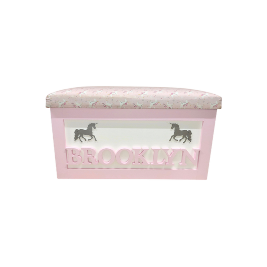 Personalised Children's Toy Box - Unicorns