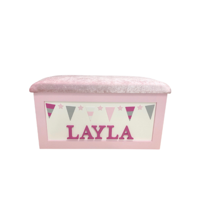 Personalised Children's Toy Box - Bunting Theme