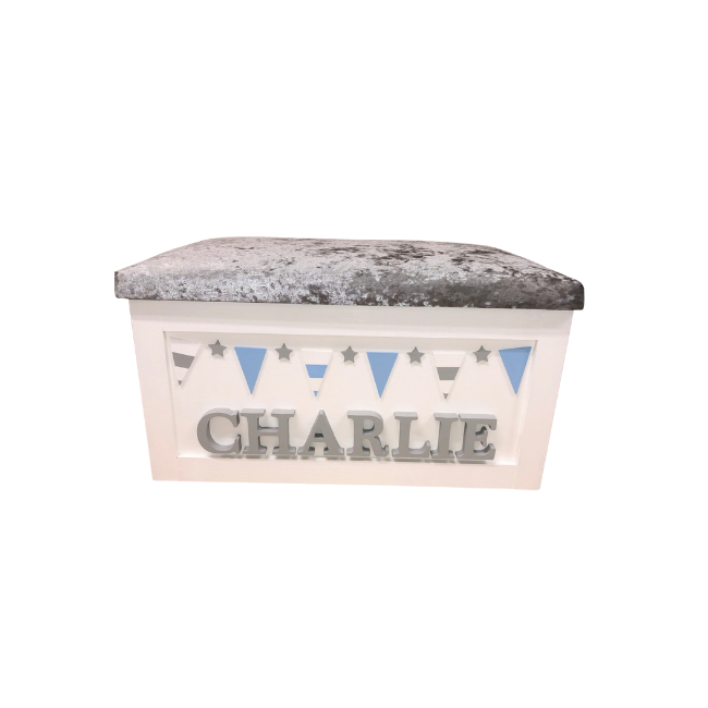 Personalised Children's Toy Box - Bunting Theme