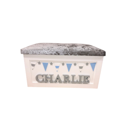 Personalised Children's Toy Box - Bunting Theme