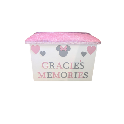Personalised Memory Box - Minnie Mouse & Hearts